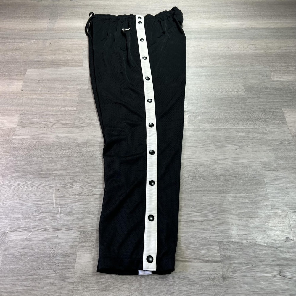 Nike Track Pants Boys L 12-14 Black Mesh Tearaway Snap Side Athletic Basketball